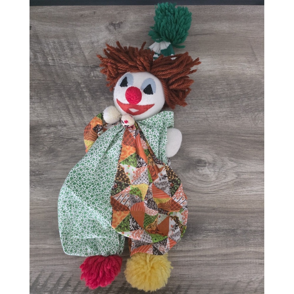 Handmade Patchwork Clown Doll Stuffed Plush Toy Children Play Fun‎